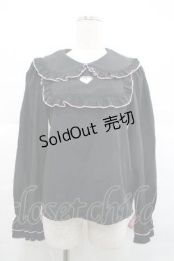 画像1: Ank Rouge / ハートくりぬきブラウス  黒Ｘピンク I-25-12-18-002-CA-BL-SA-ZI