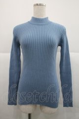 F&A / バックリボンリブニットプルオーバー  ブルー I-25-12-18-017-LO-TO-SA-ZI