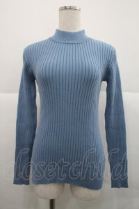 F&A / バックリボンリブニットプルオーバー  ブルー I-25-12-18-017-LO-TO-SA-ZI