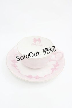 画像1: Shirley Temple / リボン柄カップ&ソーサーセット  ピンク I-25-12-18-114-ET-ZA-SA-ZI
