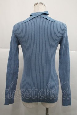 画像2: F&A / バックリボンリブニットプルオーバー  ブルー I-25-12-18-017-LO-TO-SA-ZI