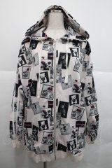 Honey Cinnamon / 写真風総柄パーカー  ピンクＸ黒 I-25-12-18-018-LO-TO-SA-ZI