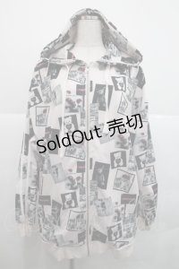 Honey Cinnamon / 写真風総柄パーカー  ピンクＸ黒 I-25-12-18-018-LO-TO-SA-ZI