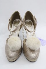 Angelic Pretty / Fantasticグリッターシューズ M ゴールド I-25-12-18-124-AP-SH-SA-ZI