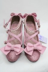 Angelic Pretty / Partyグリッターシューズ(2015 2nd Release) M ピンク I-25-12-18-125-AP-SH-SA-ZI