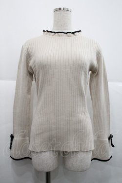 画像1: an another angelus / 配色袖口リボンニットプルオーバー  オフホワイト I-25-12-18-019-CA-TO-SA-ZI