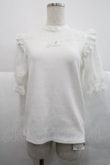 Amavel / バックリボンレース&テレコトップス  オフホワイト I-25-12-18-020-CA-TO-SA-ZI