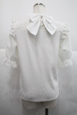 画像2: Amavel / バックリボンレース&テレコトップス  オフホワイト I-25-12-18-020-CA-TO-SA-ZI