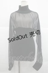 alice auaa / リブニット&ジョーゼットC/S 3 黒 I-25-12-18-022-AA-TO-SA-ZI