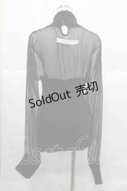 画像2: alice auaa / リブニット&ジョーゼットC/S 3 黒 I-25-12-18-022-AA-TO-SA-ZI