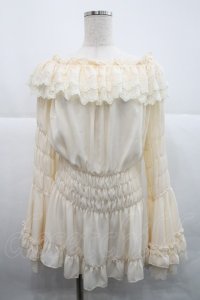 ATELIER PIERROT / 【プラスサイズ】Shirring princess sleeve blouse  アイボリー I-25-12-18-023-EL-BL-SA-ZI