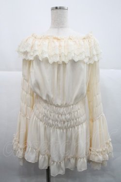 画像1: ATELIER PIERROT / 【プラスサイズ】Shirring princess sleeve blouse  アイボリー I-25-12-18-023-EL-BL-SA-ZI