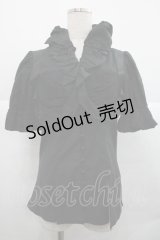 alice auaa / バルーンフリルくるみボタンブラウス 3 黒 I-25-12-18-025-AA-BL-SA-ZI