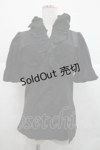 alice auaa / バルーンフリルくるみボタンブラウス 3 黒 I-25-12-18-025-AA-BL-SA-ZI