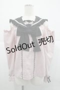 DearMyLove / セーラーオフショルリボンブラウス M ピンクＸ黒 I-25-12-18-005-EL-BL-SA-ZI