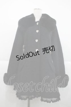 画像1: LIZ LISA / ビジューリボンミニ丈Aラインコート  黒 I-25-12-18-040-LO-CO-SA-ZI