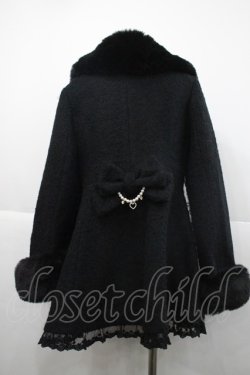 画像2: LIZ LISA / ビジューリボンミニ丈Aラインコート  黒 I-25-12-18-040-LO-CO-SA-ZI