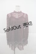 axes femme / ビスチェ切替風レースブラウス M ワイン I-25-12-22-001-AX-BL-TE-ZI
