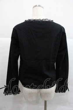 画像2: PINK HOUSE / ローズレース長袖ブラウス  黒 I-25-12-22-045-LO-BL-SA-ZI