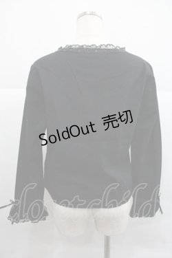 画像2: PINK HOUSE / ローズレース長袖ブラウス  黒 I-25-12-22-045-LO-BL-SA-ZI