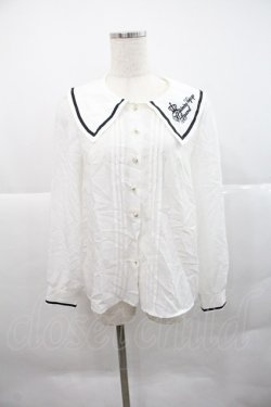 画像1: Amavel / タイ付きセーラーブラウス  白Ｘ黒 I-25-12-22-006-CA-BL-SA-ZI