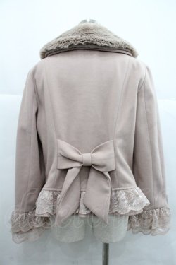 画像2: axes femme / 裾レースショートコート M ピンク I-25-12-22-049-AX-CO-SA-ZI