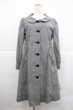 画像1: Emily Temple cute / シャーリングギンガムコート  ブラックチェック I-25-12-22-051-ET-CO-SA-ZI