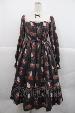 画像1: Melody BasKet / Cats castleレースヨークワンピース  黒 I-25-12-22-058-LO-OP-SA-ZI