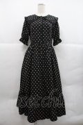 m petit by misako / 梨地水玉半袖ワンピース M 黒 I-25-12-22-066-LO-OP-SA-ZI
