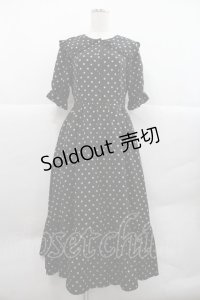 m petit by misako / 梨地水玉半袖ワンピース M 黒 I-25-12-22-066-LO-OP-SA-ZI