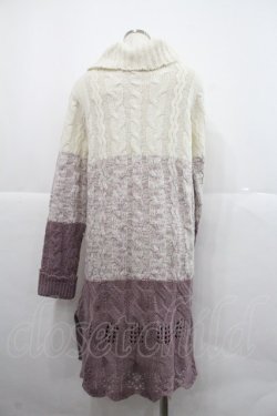 画像2: axes femme / 編上グラデーションニットワンピース Ｍ パープル I-25-12-22-074-AX-OP-TE-ZI