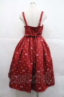 画像2: axes femme kawaii / ハートドット柄ジャンスカ  赤 I-25-12-22-077-AX-OP-SA-ZI