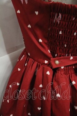 画像3: axes femme kawaii / ハートドット柄ジャンスカ  赤 I-25-12-22-077-AX-OP-SA-ZI