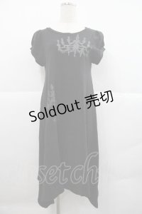 MIHO MATSUDA / シャンデリアptカットソーワンピース  ブラック I-25-12-22-081-GO-OP-SA-ZI