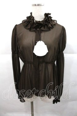 画像1: ALICE and the PIRATES / ベビードールシフォンブラウス  ブラウン I-25-12-22-010-PA-BL-SA-ZI