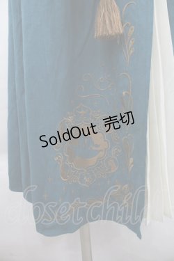 画像3: axes femme / アラジン刺繍ミディスカート M 青Ｘ白 I-25-12-22-091-AX-SK-SA-ZI