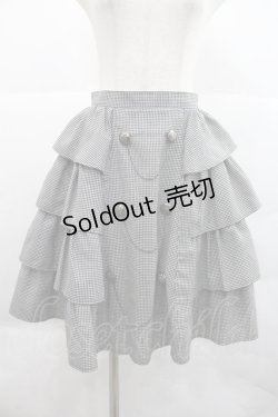 画像1: ALICE and the PIRATES / サイドフリル千鳥スカート  ブラック×ホワイト I-25-12-22-095-PA-SK-SA-ZI
