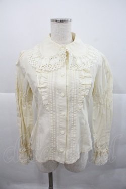 画像1: BABY,THE STARS SHINE BRIGHT / 後ろピンタック長袖リボンタイ付ブラウス  キナリ I-25-12-22-012-BA-BL-SA-ZI