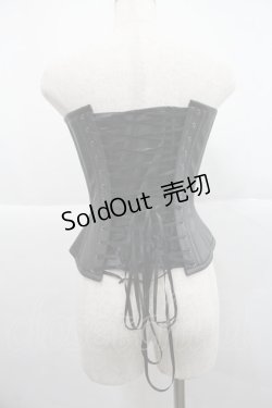 画像2: abilletage / フェイクレザーロングコルセット 3 黒 I-25-12-22-106-GO-ZA-SA-ZI