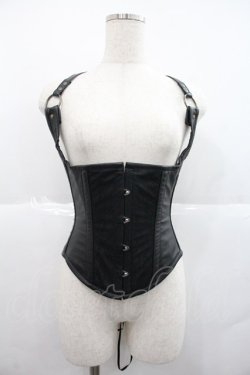 画像1: abilletage / レザービスチェ  黒 I-25-12-22-107-GO-JA-SA-ZI