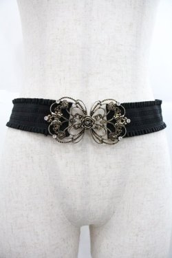 画像1: axes femme / 立体バラ×蝶ゴムベルト  ゴールド I-25-12-22-109-AX-BL-TE-ZI