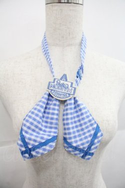 画像1: Hoshibako Works / MARION CREPES ×HoshibakoWorks ギンガムチェックリボンタイ  青チェック I-25-12-22-113-LO-ZA-SA-ZI