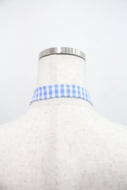 画像2: Hoshibako Works / MARION CREPES ×HoshibakoWorks ギンガムチェックリボンタイ  青チェック I-25-12-22-113-LO-ZA-SA-ZI