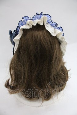 画像3: Hoshibako Works / MARION CREPES ×HoshibakoWorks チェックフリルヘッドドレス  ブルー I-25-12-22-114-LO-AC-SA-ZI