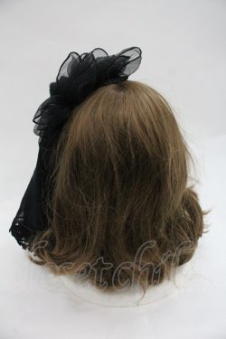画像3: h.NAOTO / シフォンフラワー羽根カチューシャ  黒 I-25-12-22-115-HN-AC-SA-ZI
