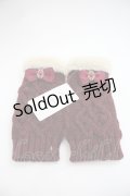 axes femme / リボン付フェミニンニット手袋  ワイン I-25-12-22-120-AX-ZA-TE-ZI