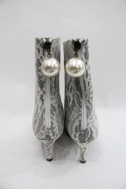 画像2: axes femme / 総レースミドルブーツ L ホワイト I-25-12-22-122-AX-SH-TE-ZI