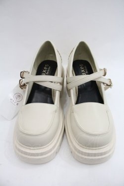 画像1: axes femme / ２連ストラップ厚底シューズ Ｍ 生成り I-25-12-22-125-AX-SH-TE-ZI