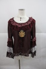 画像1: ALICE and the PIRATES / 薔薇の葬列〜宵闇に咲くアリア〜柄フューネラルローズブラウス  ボルドー I-25-12-22-014-PA-BL-SA-ZI (1)
