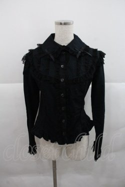 画像1: Angelic Pretty / リボン襟ピンタックブラウス(旧タグ)  黒 I-25-12-22-019-AP-BL-SA-ZI